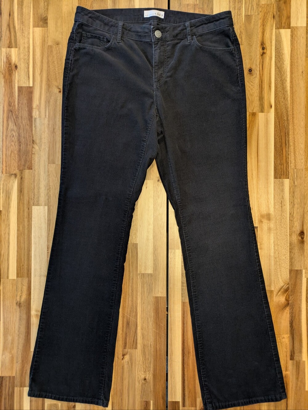 Loft Black Corduroy Bootcut Pants Sz 10 / 30 "Curvy Boot"